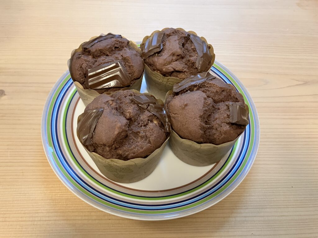 九鬼太白純正胡麻油で作ったチョコ米粉マフィン