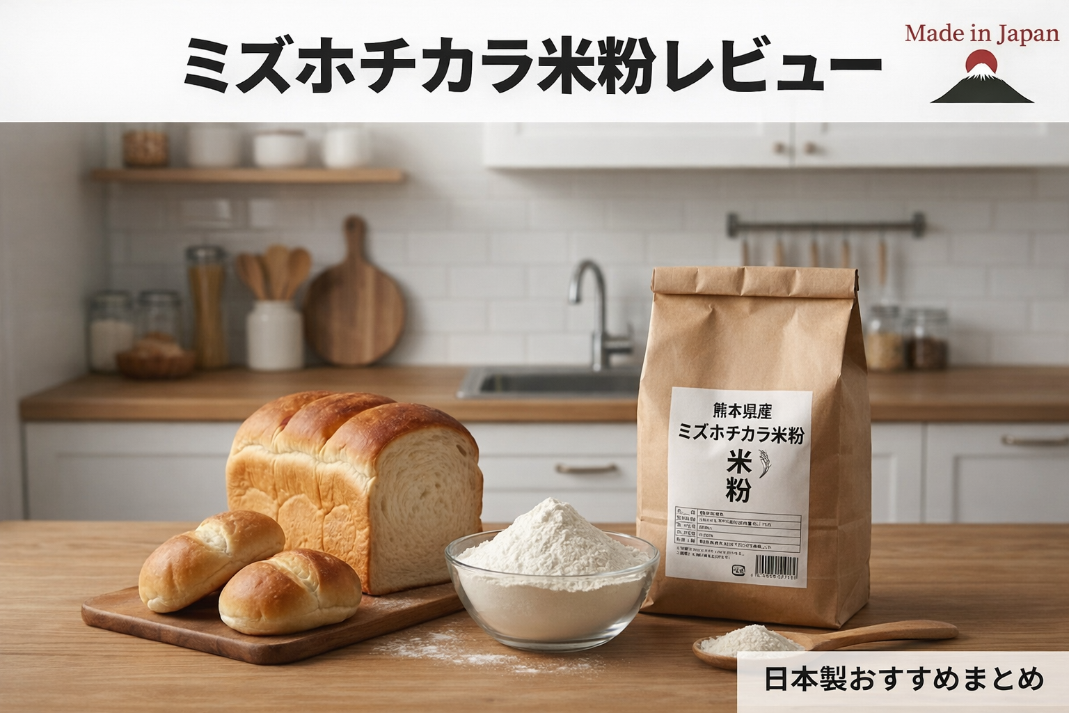 ミズホチカラ米粉レビュー｜熊本県産パン用米粉と焼きたてパン