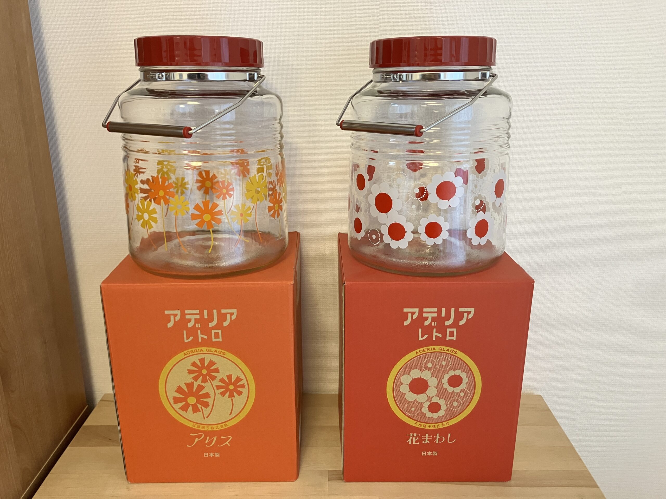 アデリアレトロ 貯蔵びん 3L 2本並び(アリス・花まわし)